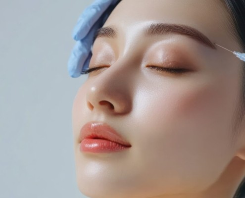 Close-up of Woman Receiving a Facial Injection